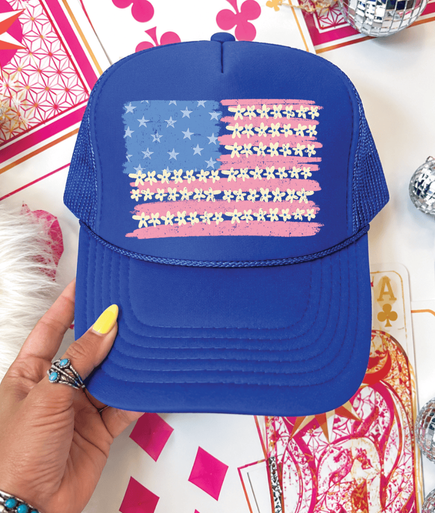 Shipping Dept. Patriotic Flag - Royal Blue Foam Otto Trucker