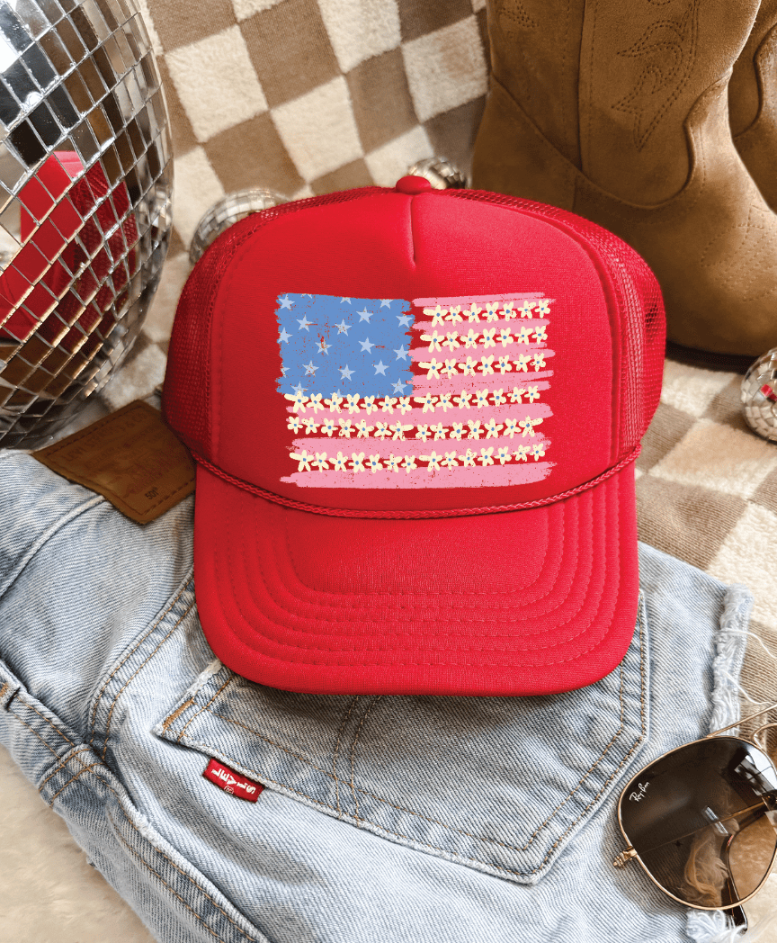 Shipping Dept. Patriotic Flag - Solid Red Foam Otto Trucker