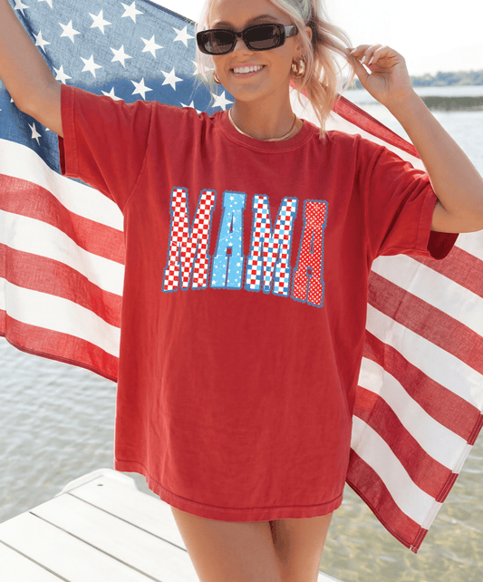 Shipping Dept. Small / Red Patriotic MAMA - COMFORT COLOR - Multiple Color Options