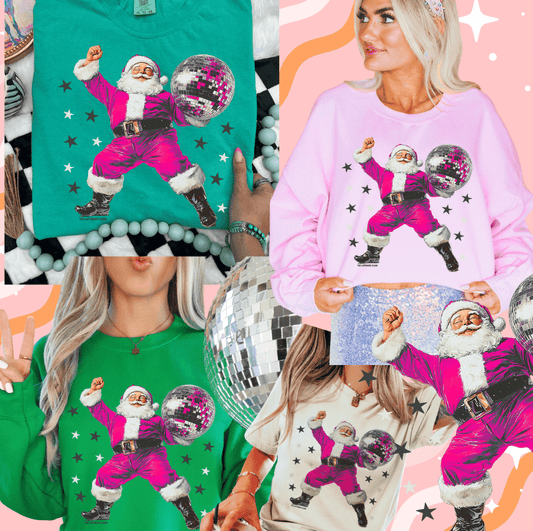Shipping Dept. Pink Disco Dancing Santa