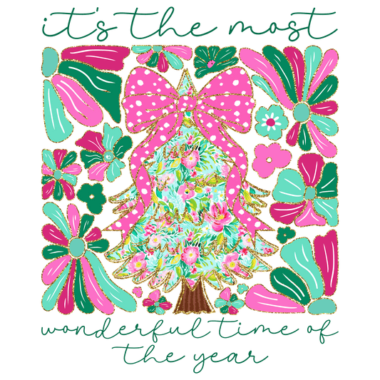 Shipping Dept. pinkfloralchristmastree- Multiple Color options