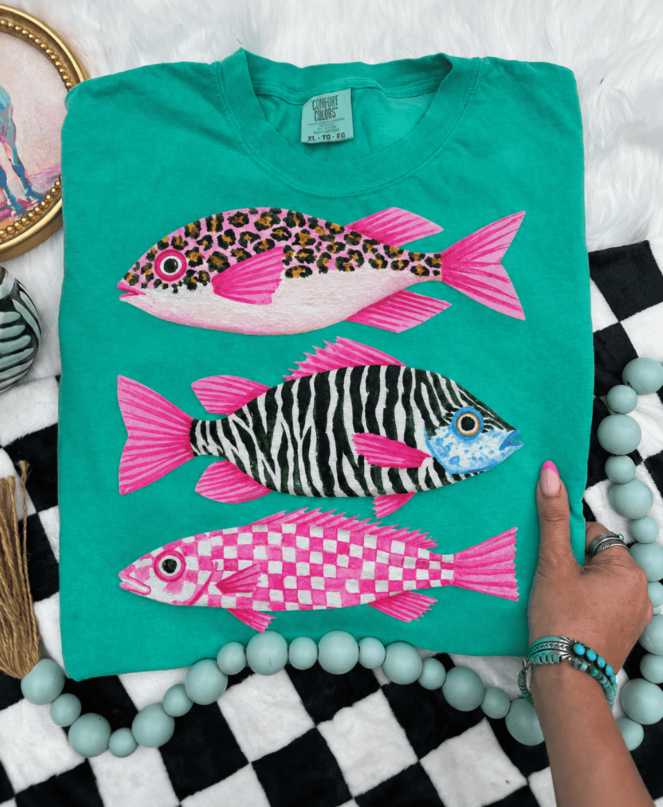 Shipping Dept. Preppy Tropical Fish - Comfort Color Island Green