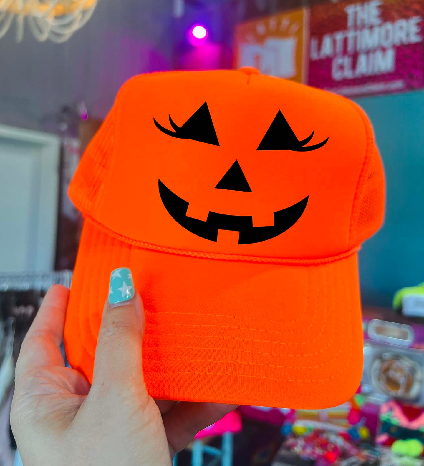 Happy pumpkin Face - Foam Trucker Cap - Multiple color options