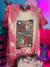 Load image into Gallery viewer, MISSMUDPIE Small / Bleached Red TSHIRT Queen of Hearts - Red Bleached Sweatshirt OR T-shirt
