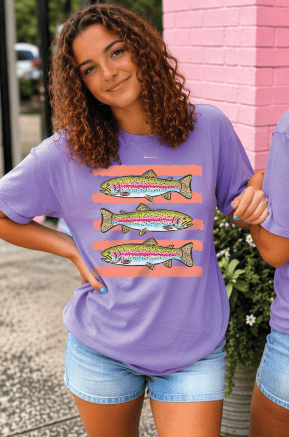 Shipping Dept. Adult SMALL / Comfort Color Neon Violet Rainbow Trout - Comfort Color Tee Multiple Options