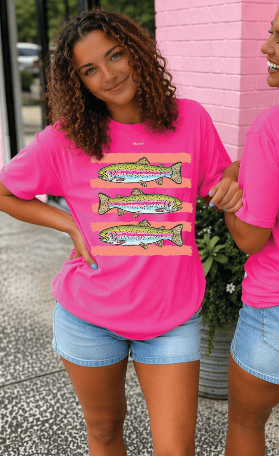Shipping Dept. Adult SMALL / Comfort Color Neon Pink Rainbow Trout - Comfort Color Tee Multiple Options