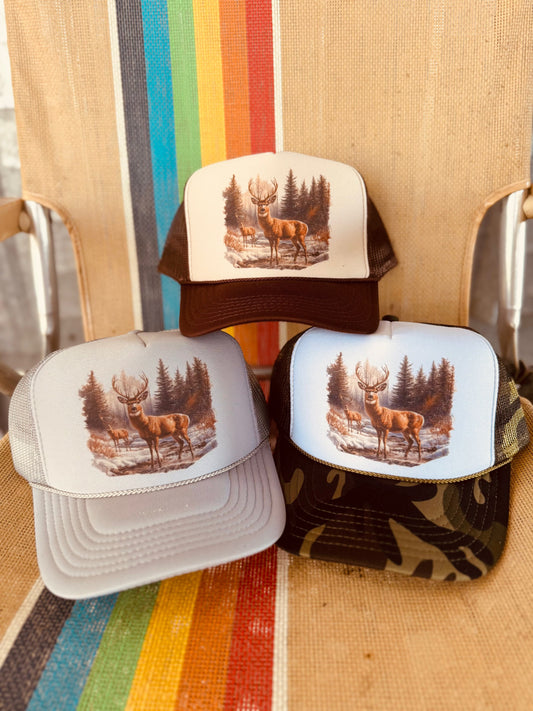 Shipping Dept. Retro Deer Trucker Cap - Multiple Color Options