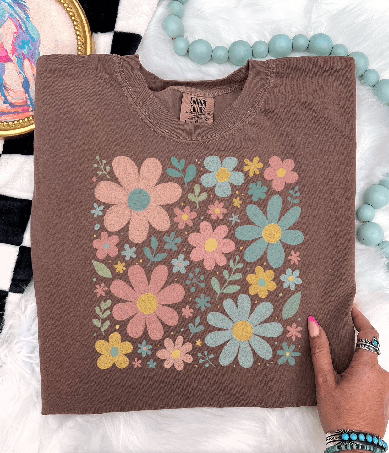 MISSMUDPIE Retro Floral Print - Multiple color options in Tee
