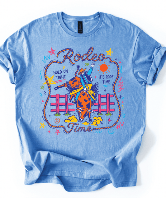 Shipping Dept. Small / Carolina Blue Rodeo Time - Multiple Color Options