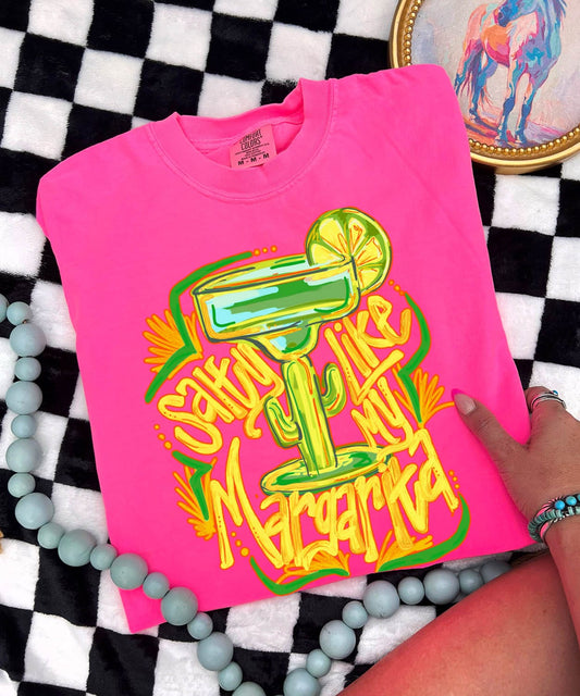 Shipping Dept. Salty Like My Margarita - COMFORT COLOR - Neon Pink