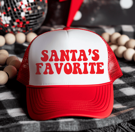 Shipping Dept. Santa's Favorite White & Red Otto Trucker Hat