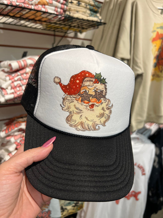 Shipping Dept. Santa with Star Eyes - Foam Trucker Cap - Multiple color options