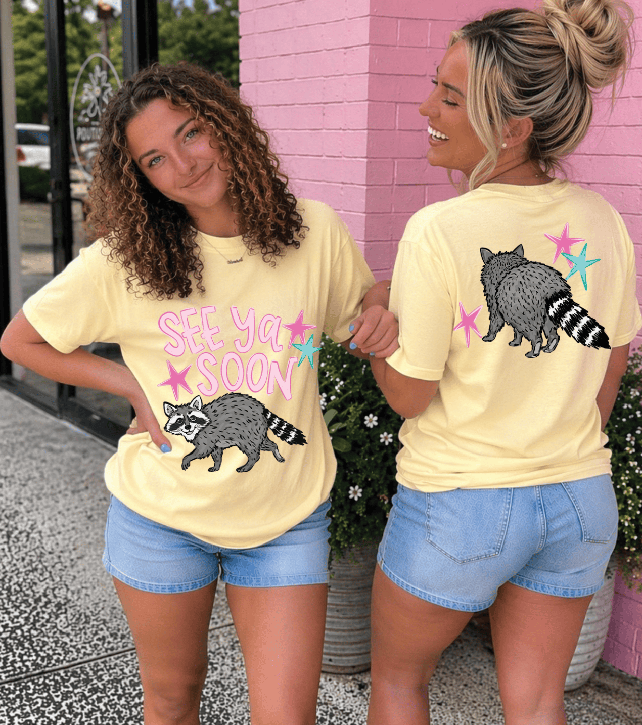 Shipping Dept. Adult SMALL / Comfort Color Butter Yellow See Ya Soon Racoon - Comfort Color Tee Multiple Options