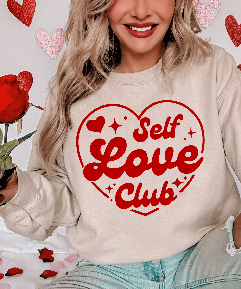 MISSMUDPIE Small / Cream Sweatshirt Self Love Club  - Multiple color options in Tee or Sweatshirt