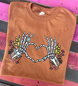 Shipping Dept. Skeleton Heart Hands  - Multiple Color options