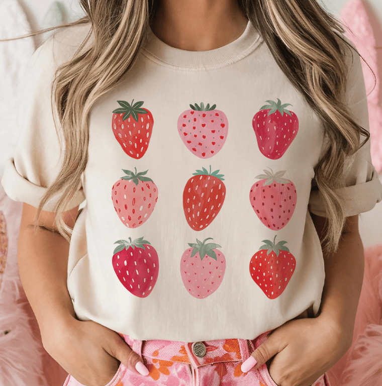 Shipping Dept. Strawberry Collection - Cream Tee