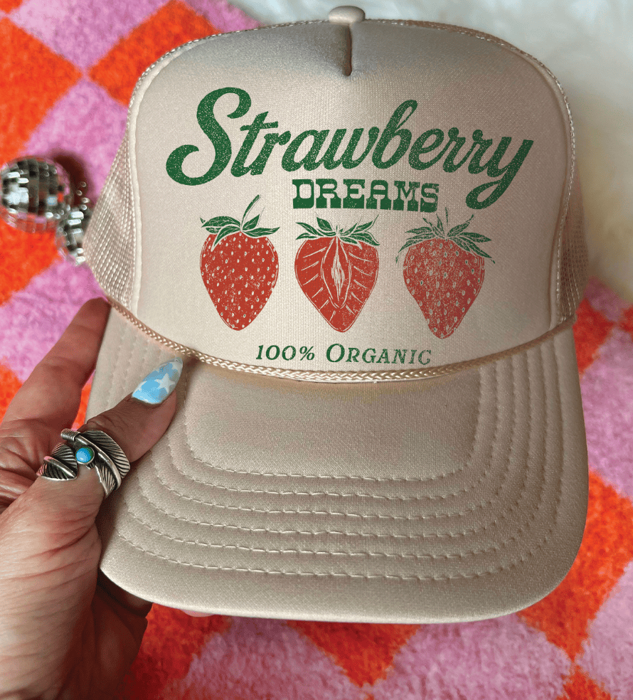 Shipping Dept. Cream Strawberry Dreams - Trucker Cap
