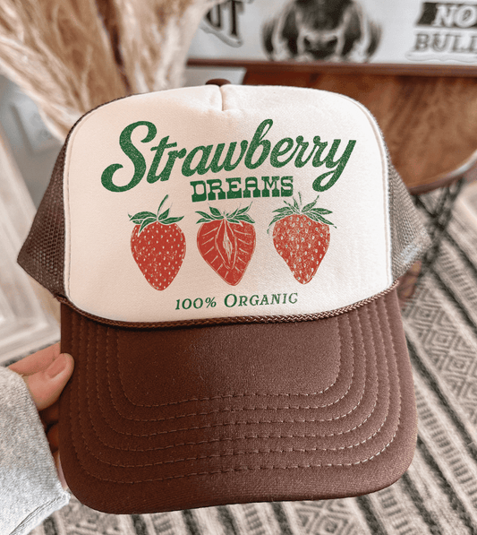 Shipping Dept. Brown & Tan Strawberry Dreams - Trucker Cap