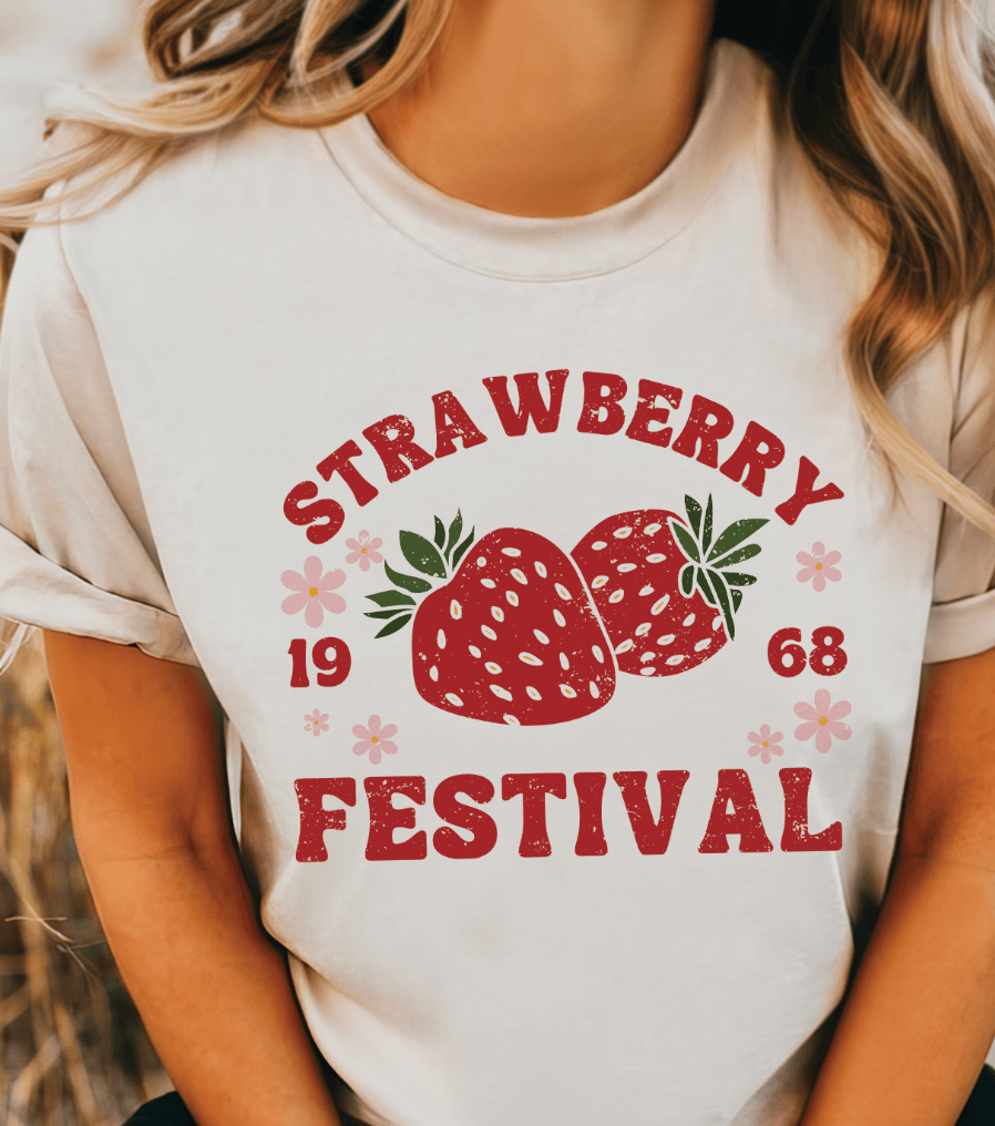 Shipping Dept. Adult SMALL / Cream Strawberry Festival - Multiple Color Options