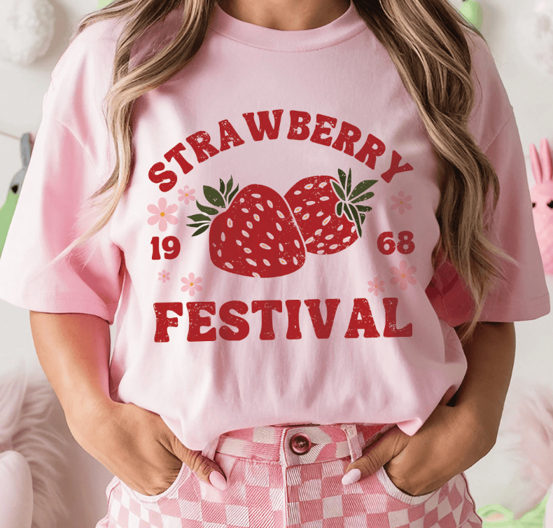 Shipping Dept. Adult SMALL / Baby Pink Strawberry Festival - Multiple Color Options