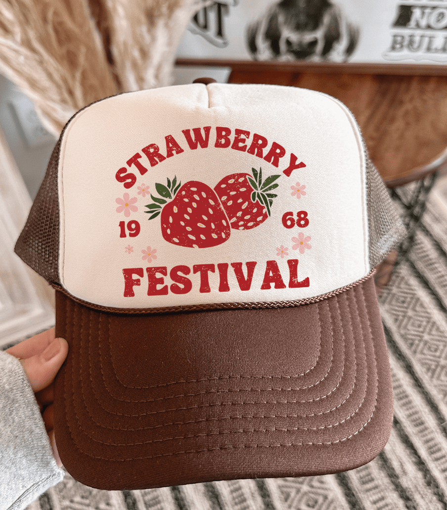 Shipping Dept. Brown & Tan Strawberry Festival - Trucker Cap