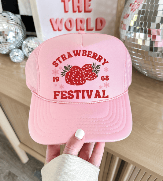Shipping Dept. Baby Pink Strawberry Festival - Trucker Cap