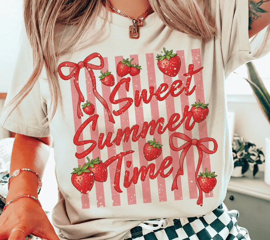 Shipping Dept. Sweet Summer Time Strawberry  - Cream Tee