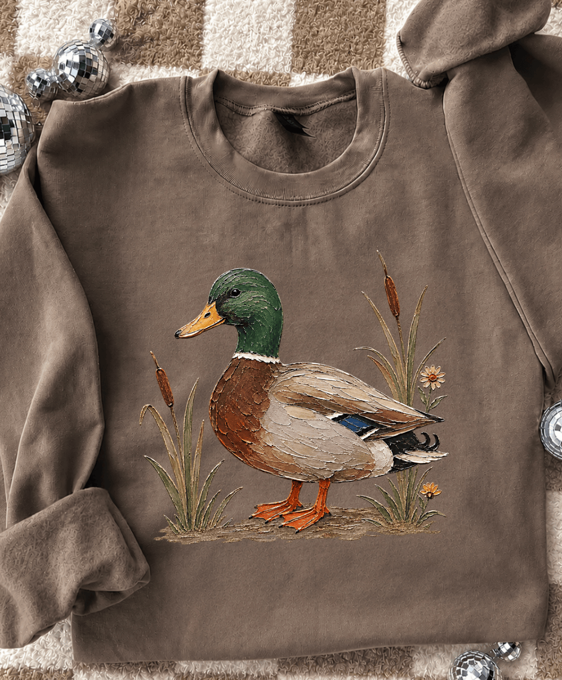 Shipping Dept. The Dapper Duck - Mocha Sweatshirt