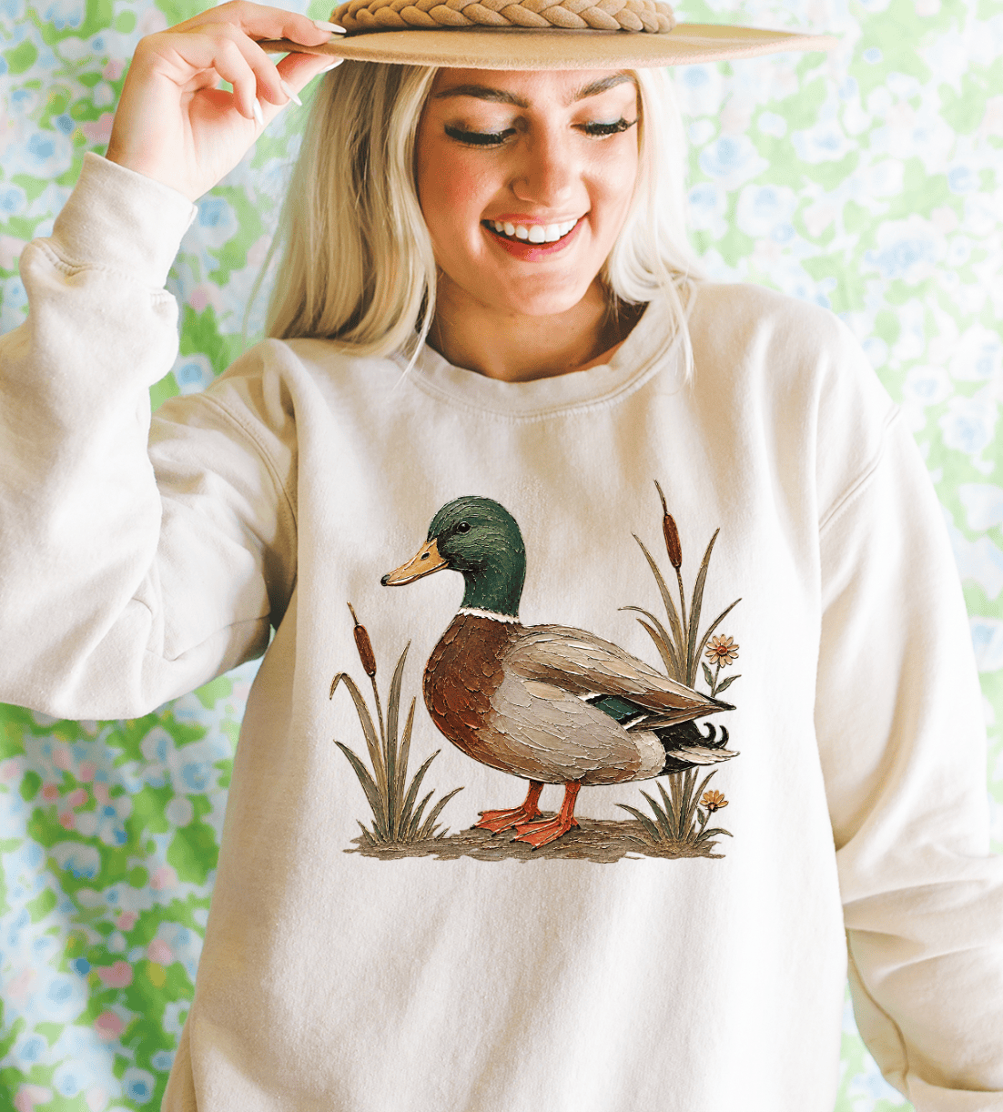 Shipping Dept. The Dapper Duck - Sand Sweatshirt