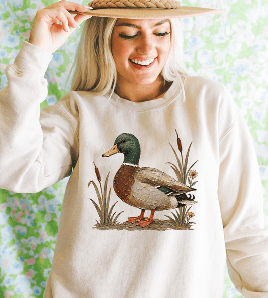 Shipping Dept. The Dapper Duck - Sand Sweatshirt