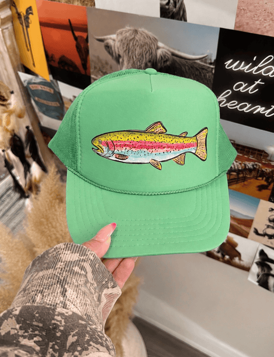 Shipping Dept. Trout - Cactus Green Foam Trucker Cap