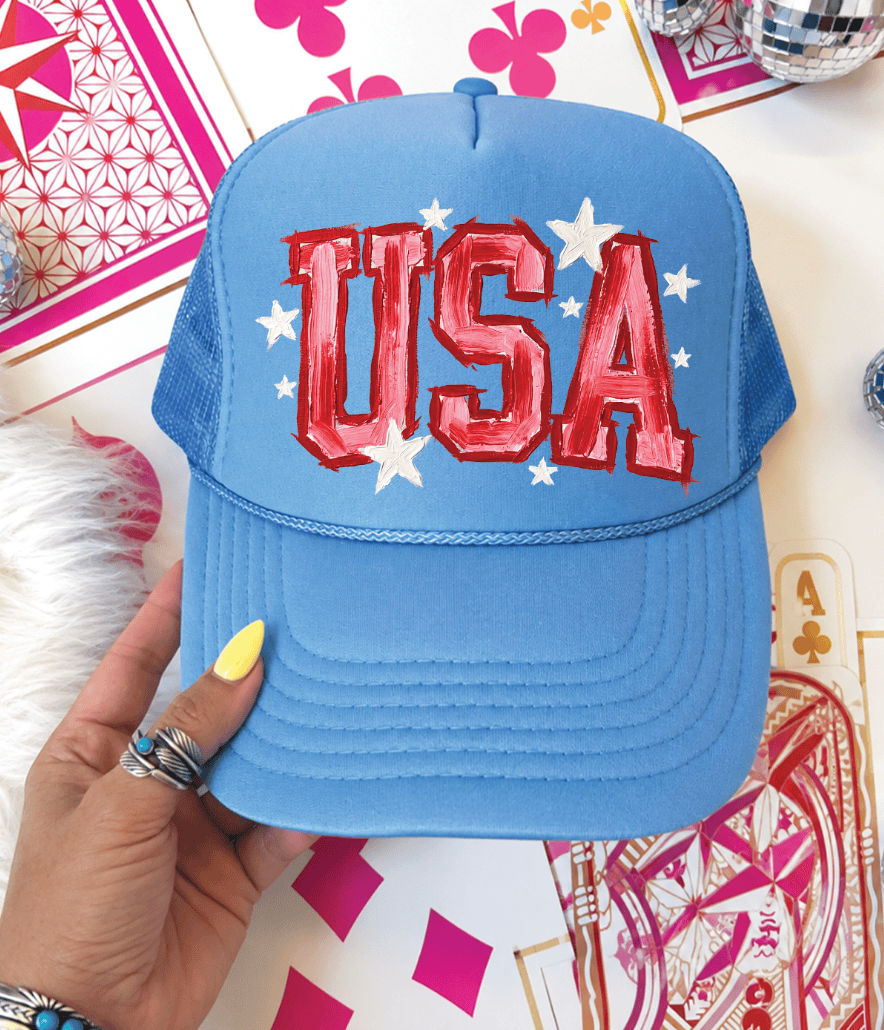 Shipping Dept. USA All The Way -  Foam Otto Carolina Blue Trucker Hat