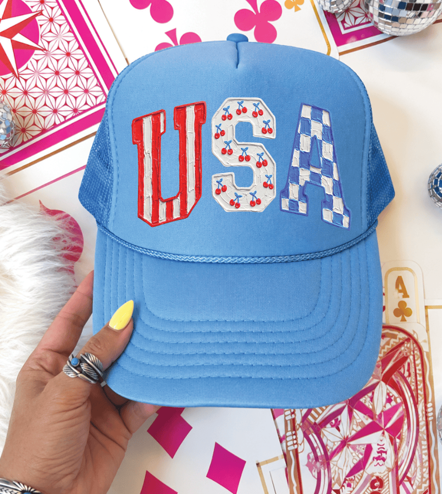 Shipping Dept. USA Cherries -  Foam Otto Carolina Blue Trucker Hat
