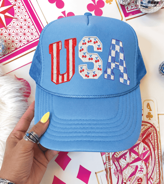 Shipping Dept. USA Cherries -  Foam Otto Carolina Blue Trucker Hat