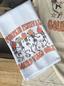 Shipping Dept. Waffle Weave Decorative Hand Towel 16x23.5" - Pumpkin festival Gourd Vibes Only