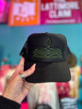 Load image into Gallery viewer, Shipping Dept. Neon Green Western Boot Stitch Trucker Cap BLACK - Multiple Thread Color Options
