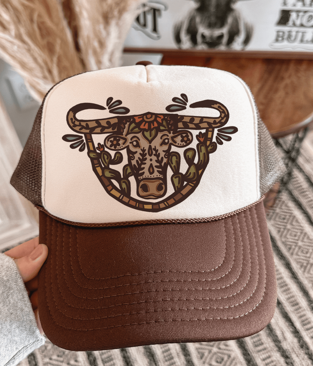 Shipping Dept. Wild Watusi  - Brown & Tan Foam Trucker Cap