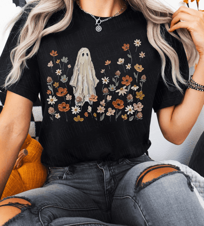 Shipping Dept. Wildflower Ghost Halloween -  Tees and Sweatshirts