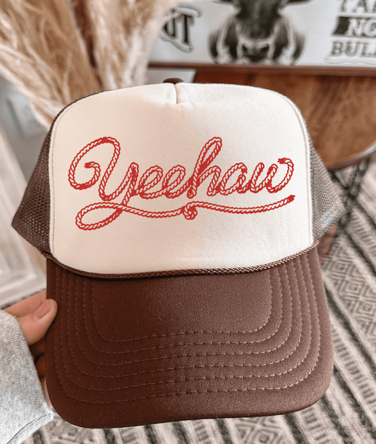 Shipping Dept. Yee Haw Rope  - Brown & Tan Foam Otto Trucker