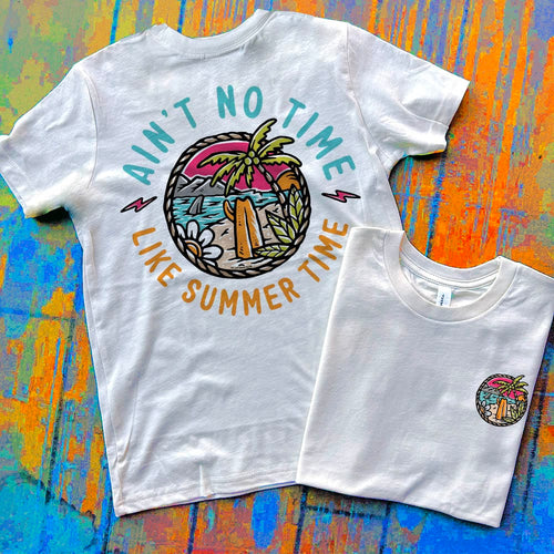 MISSMUDPIE Ain't No Time Like Summertime -  Kids - Cream Graphic Tee