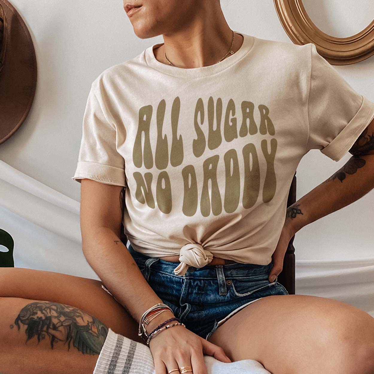 MISSMUDPIE All Sugar No DADDY ~ Words only - 4 Color Choices
