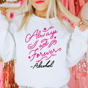MISSMUDPIE Always and Forever Alcohol Sweatshirt - White