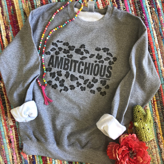 MISSMUDPIE AMBITCHIOUS - Crew Neck, Gray Sweatshirt