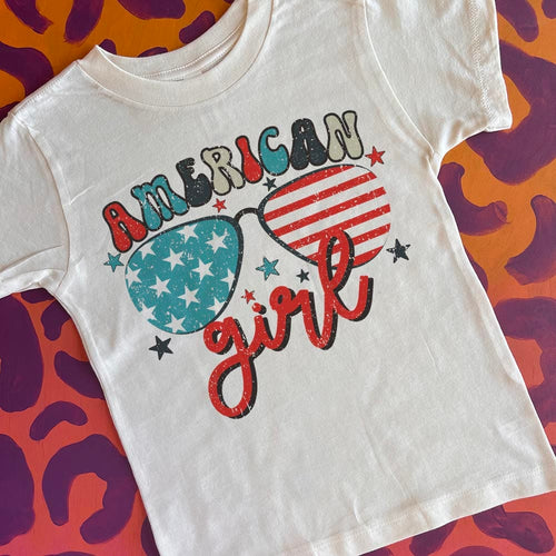 MISSMUDPIE American Girl, Kids - Cream Graphic Tee