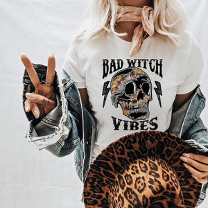 MISSMUDPIE Bad Witch Vibes - WHITE TEE