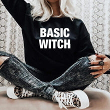 Load image into Gallery viewer, MISSMUDPIE Basic Witch - Black fleece lined Sweatshirt
