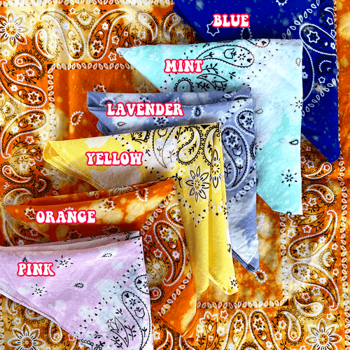 Shipping Dept. Bleached Bandanas - Choose your color - Sold Individually