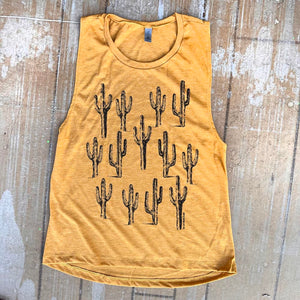Shipping Dept. Cactus Collection - Heather Mustard -  Festival Tank