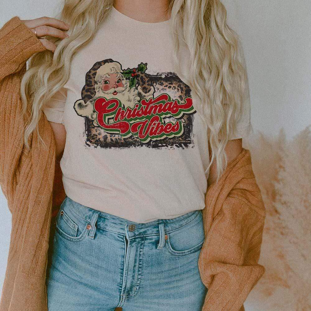 MISSMUDPIE Christmas Vibes - Cream tee