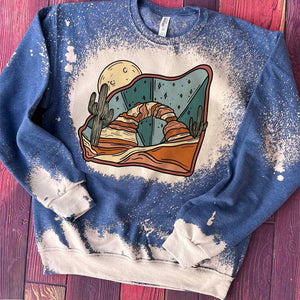 MISSMUDPIE Cowboy Casa - Bleached Heather Blue Sweatshirt